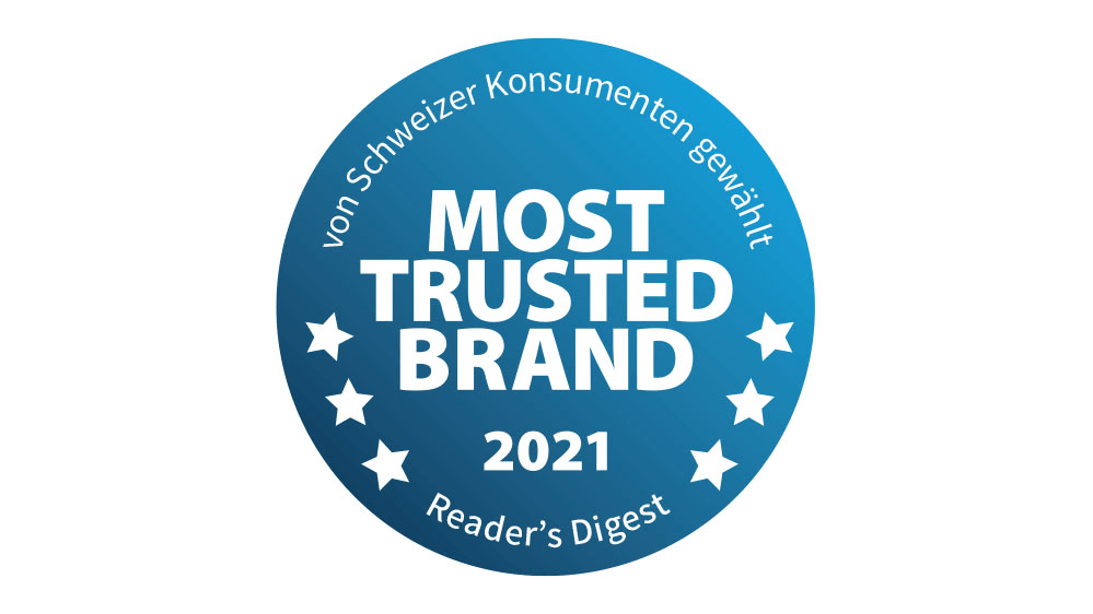 Gütesiegel Most Trusted Brand 2021 von Reader’s Digest